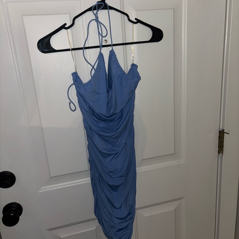 Better Be Elegant Blue Backless Dress